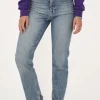 Lichtblauwe Jeans Met Split