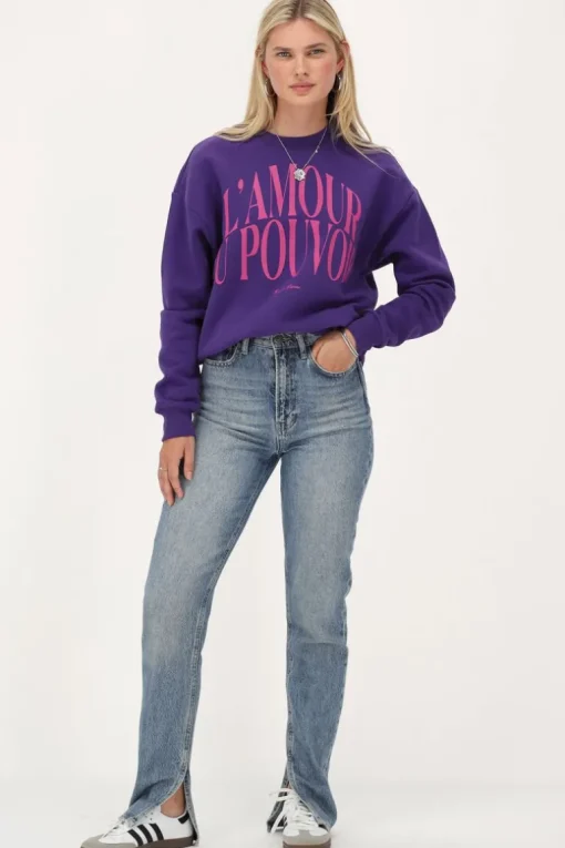 Lichtblauwe Jeans Met Split