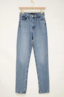 Lichtblauwe Jeans Met Split