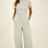 Lichtblauwe Pantalon Wide Leg