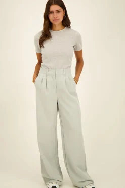 Lichtblauwe Pantalon Wide Leg