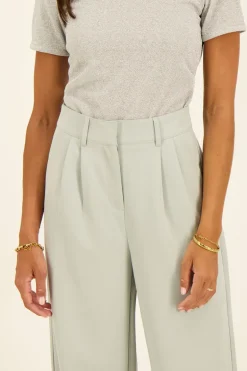 Lichtblauwe Pantalon Wide Leg