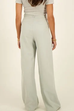 Lichtblauwe Pantalon Wide Leg
