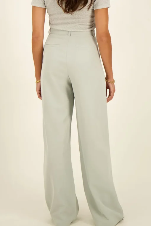 Lichtblauwe Pantalon Wide Leg