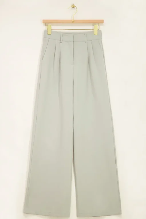 Lichtblauwe Pantalon Wide Leg