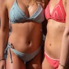Lichtblauwe Triangel Bikini Top Met Crochet