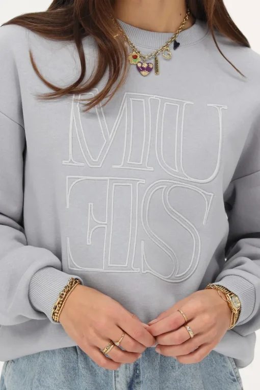 Lichtgrijze Sweater "Muse"