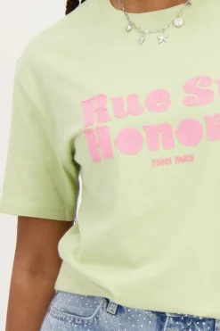 Lichtgroen T-shirt ''Rue St. Honoré''