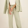Lichtgroene Pantalon Wijdvallend