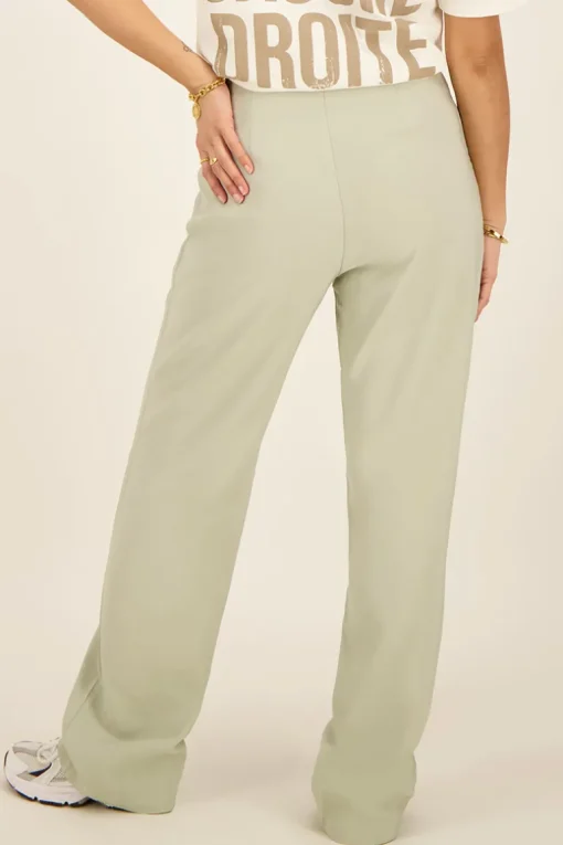 Lichtgroene Pantalon Wijdvallend