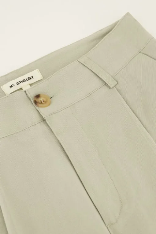 Lichtgroene Pantalon Wijdvallend