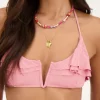 Lichtroze Bikini Top Met Ruffles