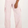 Lichtroze Cargo Broek Met Elastieken Tailleband