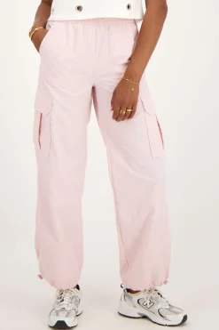 Lichtroze Cargo Broek Met Elastieken Tailleband