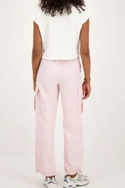 Lichtroze Cargo Broek Met Elastieken Tailleband