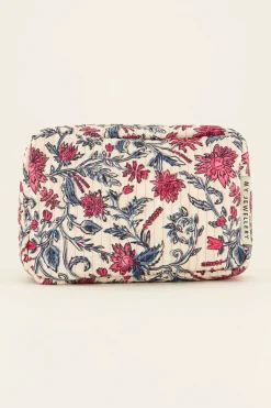 Lichtroze Toilettas Met Bloemenprint