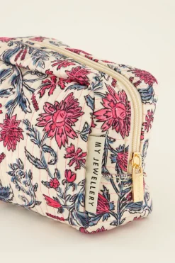 Lichtroze Toilettas Met Bloemenprint