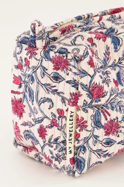 Lichtroze Toilettas Set Met Bloemenprint