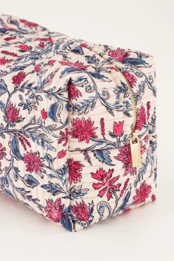 Lichtroze Toilettas Set Met Bloemenprint