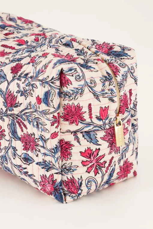 Lichtroze Toilettas Set Met Bloemenprint