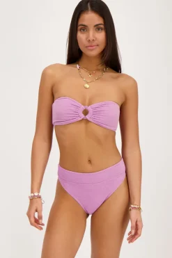 Lila Bikini Broekje Met Lurex High Waist