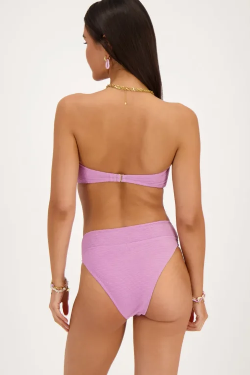 Lila Bikini Broekje Met Lurex High Waist