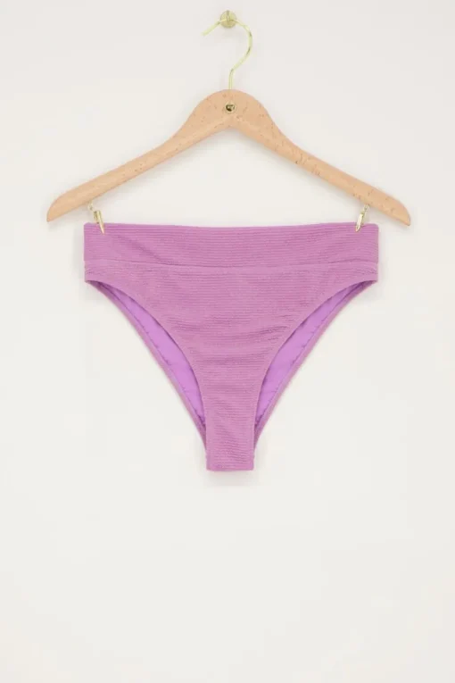 Lila Bikini Broekje Met Lurex High Waist