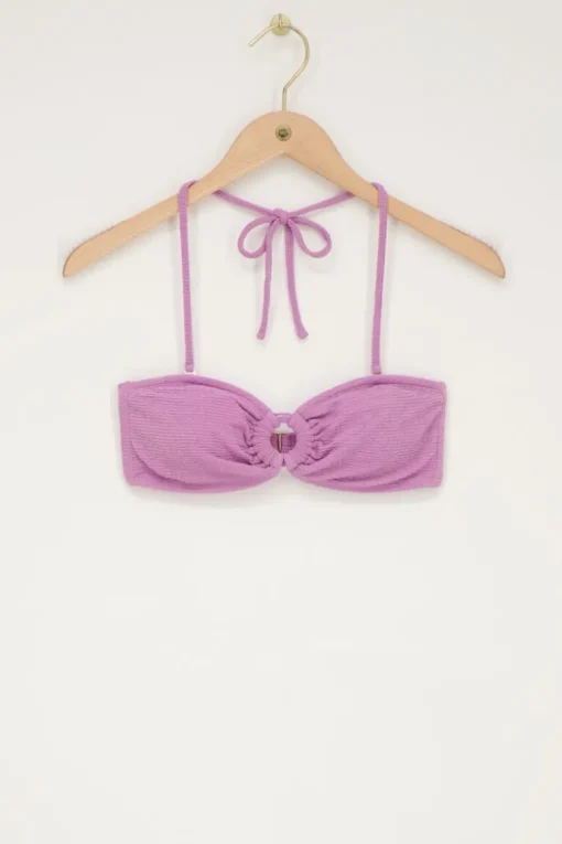 Lila Bikini Top Bandeau Met Lurex