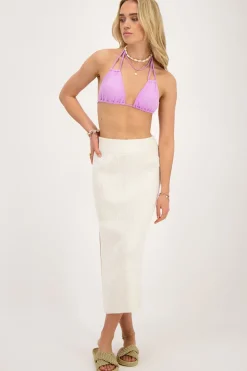 Lila Bikini Top Triangel Met Dubbele Bandjes En Rib