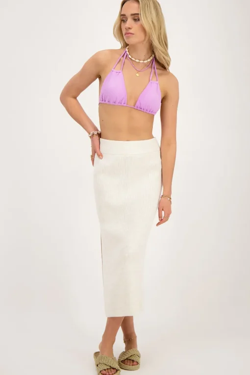 Lila Bikini Top Triangel Met Dubbele Bandjes En Rib