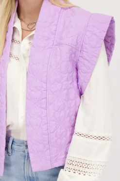Lila Gewatteerd Gilet