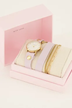 Lila Horloge Met Dubbele Band