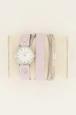 Lila Horloge Met Dubbele Band