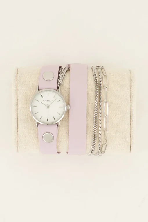 Lila Horloge Met Dubbele Band