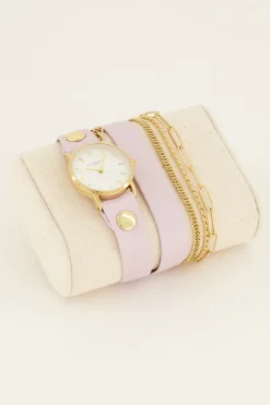 Lila Horloge Met Dubbele Band