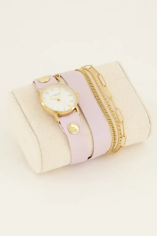 Lila Horloge Met Dubbele Band