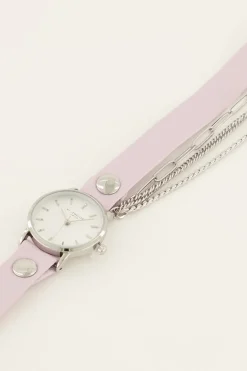 Lila Horloge Met Dubbele Band