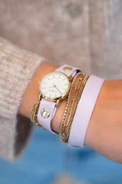Lila Horloge Met Dubbele Band