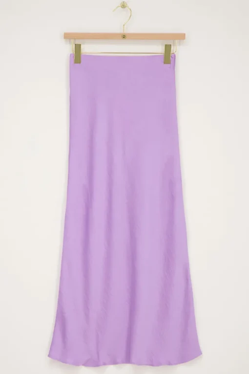 Lila Midi Satijnen Rok
