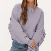 Lila Sweater Met Ruffle En Patch