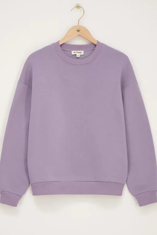 Lila Sweater Met Ruffle En Patch