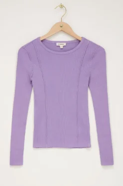 Lila Top Met Rib En Babylock