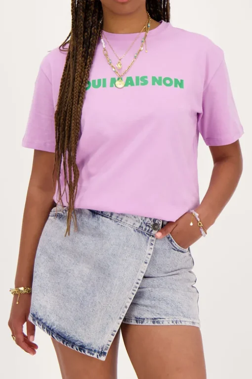 Lila T-shirt ''Oui Mais Non''