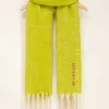 Lime Groene Sjaal Met Gedraaide Franjes