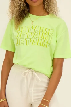 Limegroen T-shirt Je T’aime