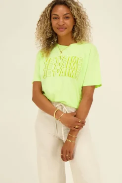 Limegroen T-shirt Je T’aime
