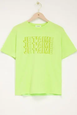 Limegroen T-shirt Je T’aime