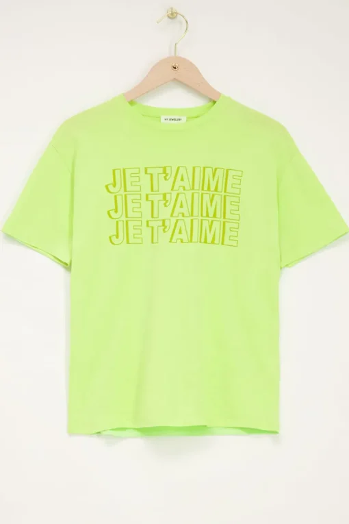 Limegroen T-shirt Je T’aime