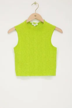 Limegroene Mouwloze Top Bubble