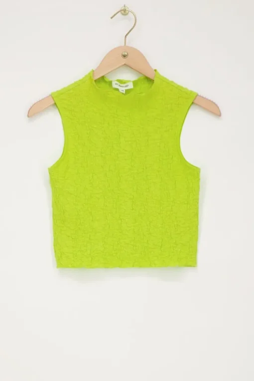 Limegroene Mouwloze Top Bubble